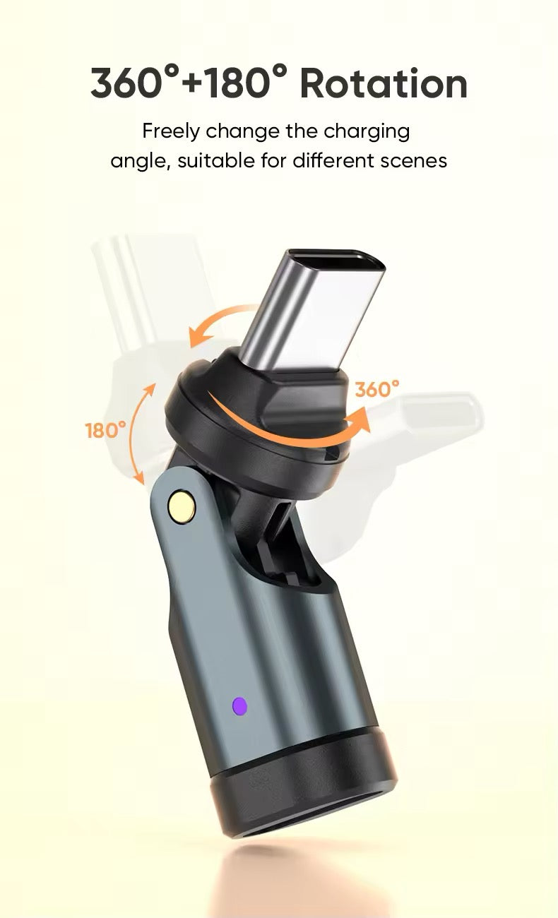AUFU 240W OTG Type C Adapter USB Type C Male to Type C Female - 540° degree rotation