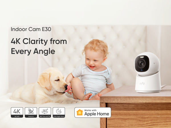 Eufy Indoor Cam E30, Latest Generation, 4K UHD Security Camera (New)