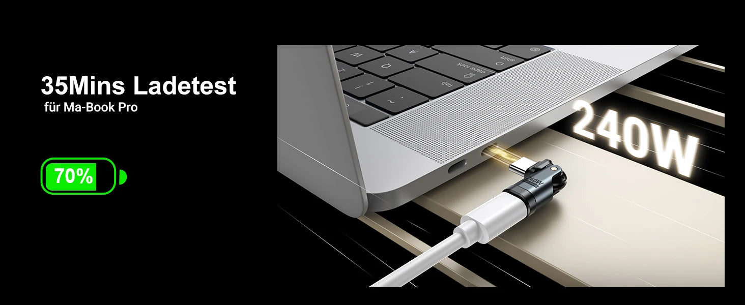 AUFU 240W OTG Type C Adapter USB Type C Male to Type C Female - 180° degree rotation