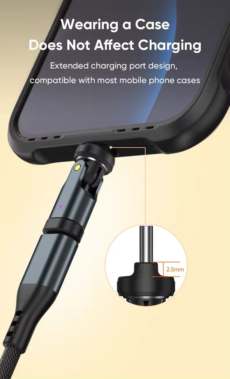 AUFU 240W OTG Type C Adapter USB Type C Male to Type C Female - 540° degree rotation