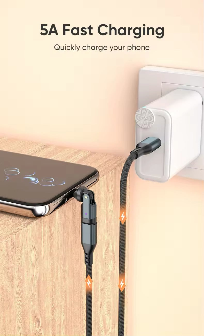 AUFU 240W OTG Type C Adapter USB Type C Male to Type C Female - 540° degree rotation