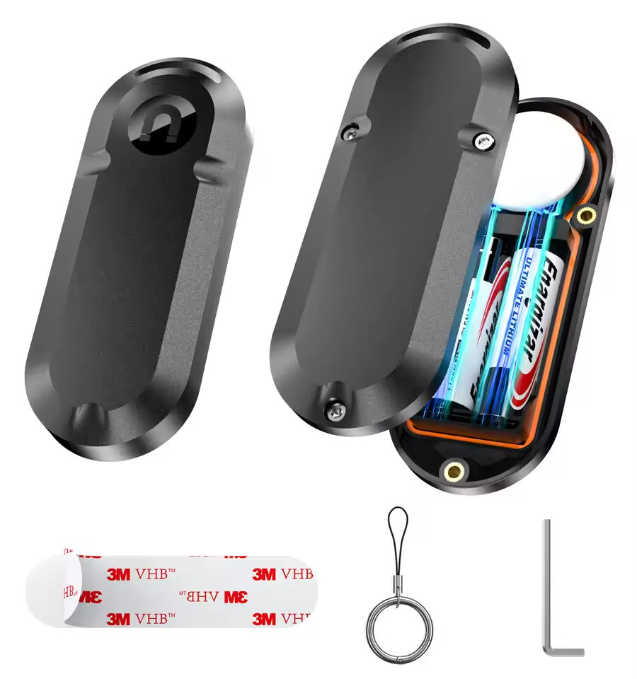 Waterproof Magnetic Apple Airtag 10-Year Life Extended Case ,uses Aa Batteries , for Airtag Cr 2032 Battery Replacement Battery Case
