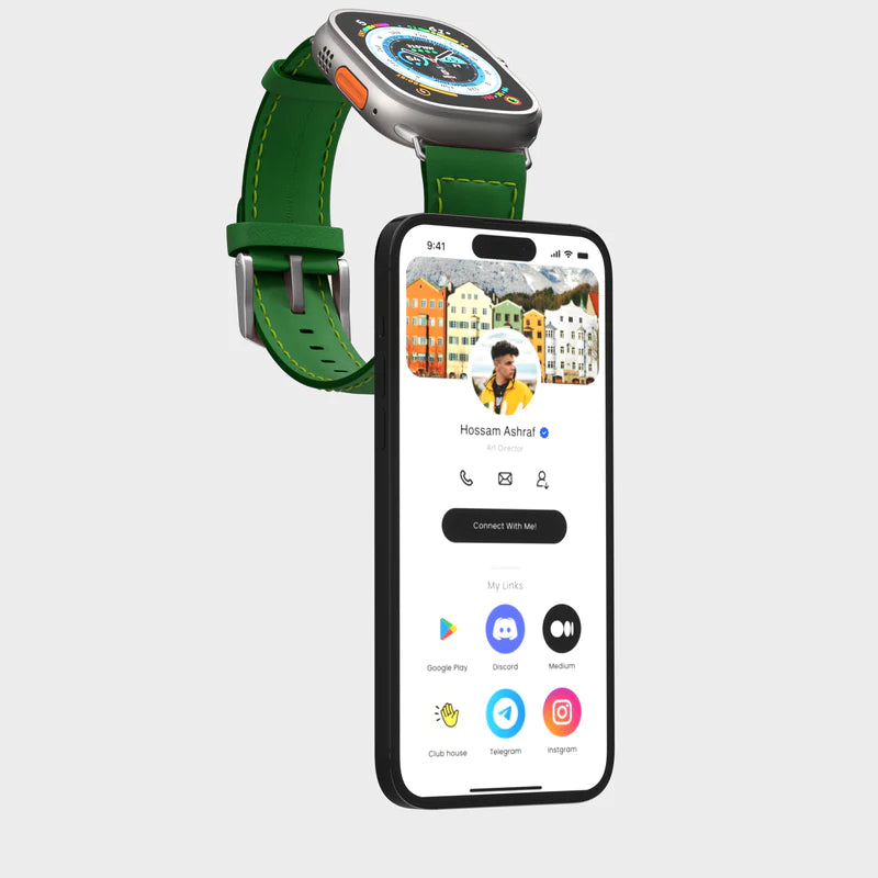 tap. GoWrist™ - Your On-The-Go Digital Business Card - Compatible with Apple Watch 42/44/45/49 mm