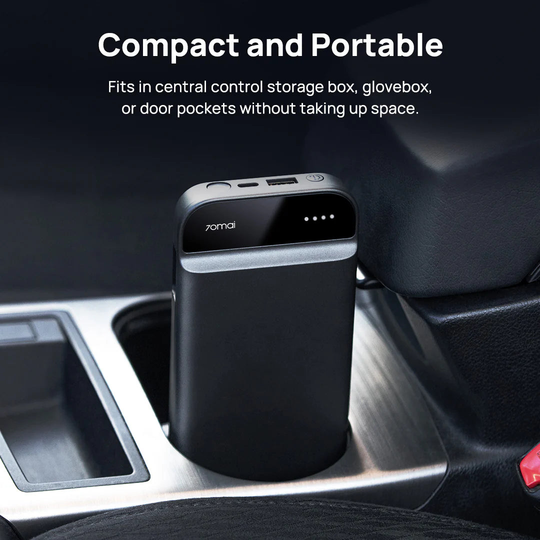 70mai Jump Starter PS01- 70mai Jump Starter, 600A Peak Current, 11100mAH, For Petrol Engines upto 4.0L and Diesel Engines upto 2.0L