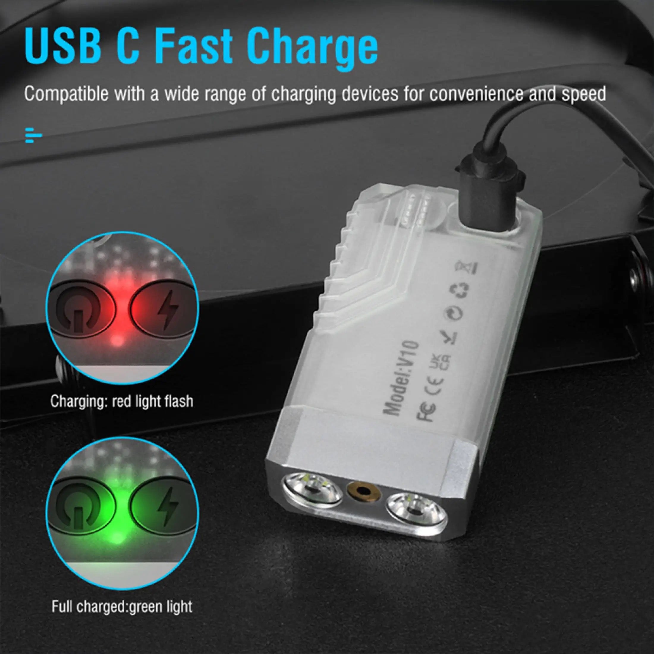 Asafee V10L 1100LM Fluorescent EDC Mini Flashlight Waterproof 2*SZ5-M3 ++5MW Lamp 100M Range Keychain Redline Blue Red UV Light , NEW