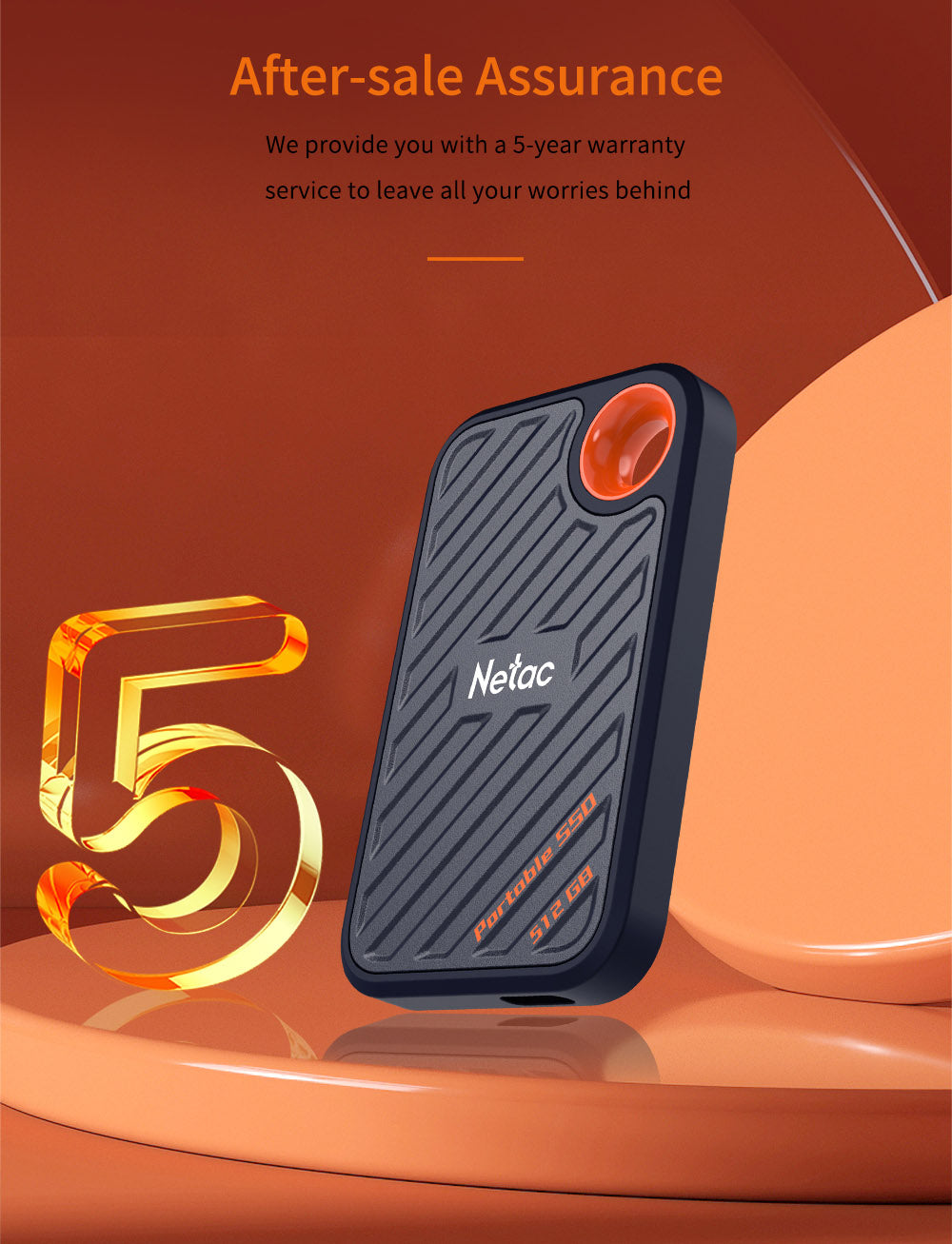 Netac External SSD 1tb  SSD External Hard Drive USB 3.2 Type C Portable Solid State Disk For Laptop