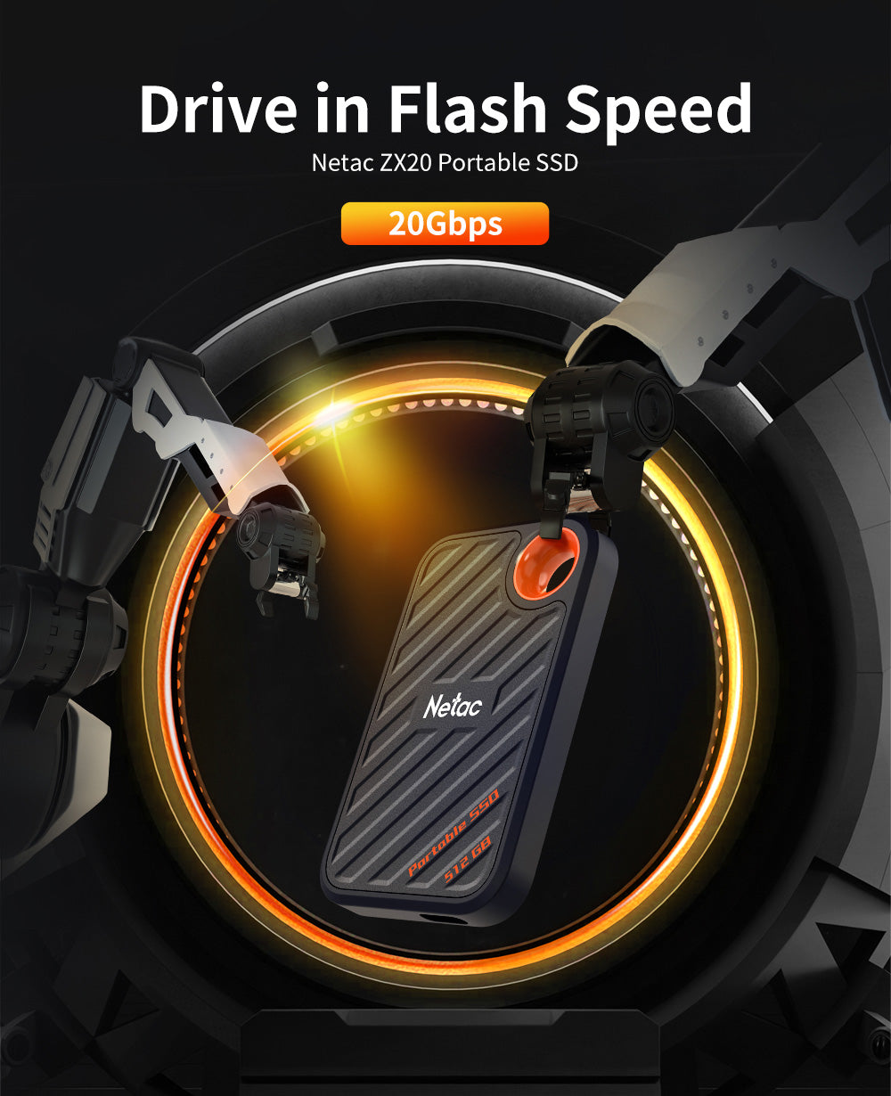 Netac External SSD 1tb  SSD External Hard Drive USB 3.2 Type C Portable Solid State Disk For Laptop
