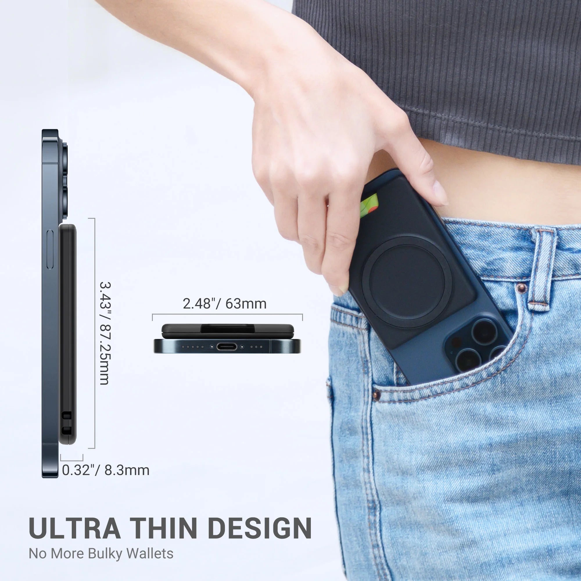 Magsafe Wallet Card Holder Magnetic Case Ultrathin Strong Adsorption Magnet Slot Card Holder (NEW)