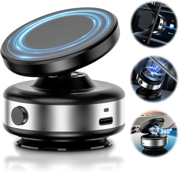 Electric Vacuum Magnetic Car Mount Stand for Cell Phone 360° Rotation