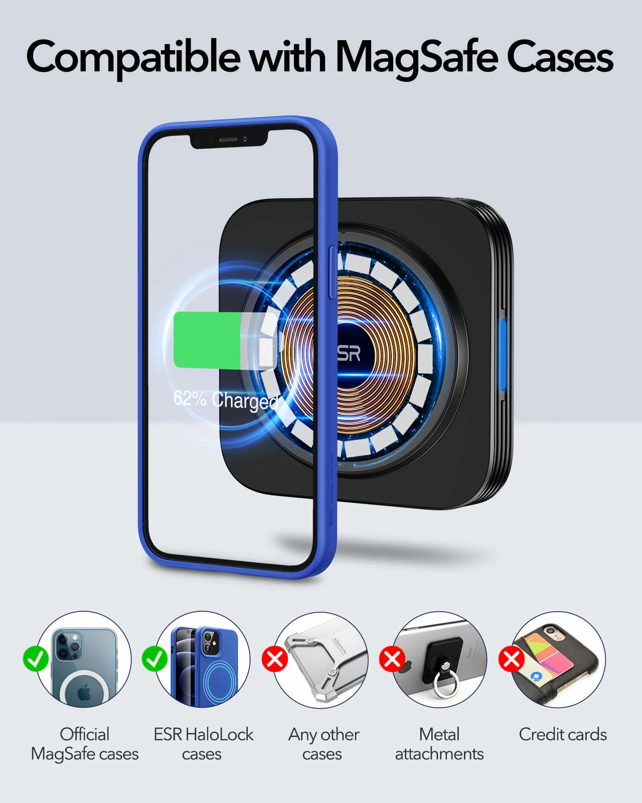 HaloLock™ Magnetic Wireless Car Charger Mount for iPhone 13/12 (Supports Apple MagSafe) (Sale)