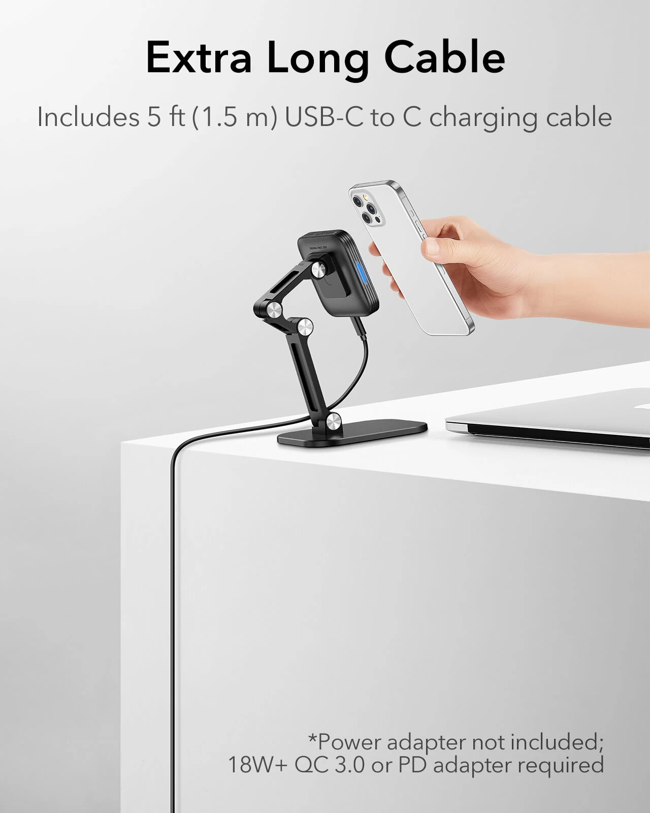 HaloLock™ Adjustable MagSafe Compatible Wireless Charging Stand (Sale)