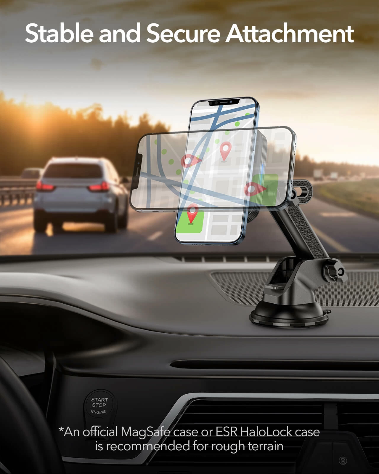 HaloLock™ Dashboard Wireless Car Charger for iPhone 13-12  Supports Apple MagSafe (Sale)