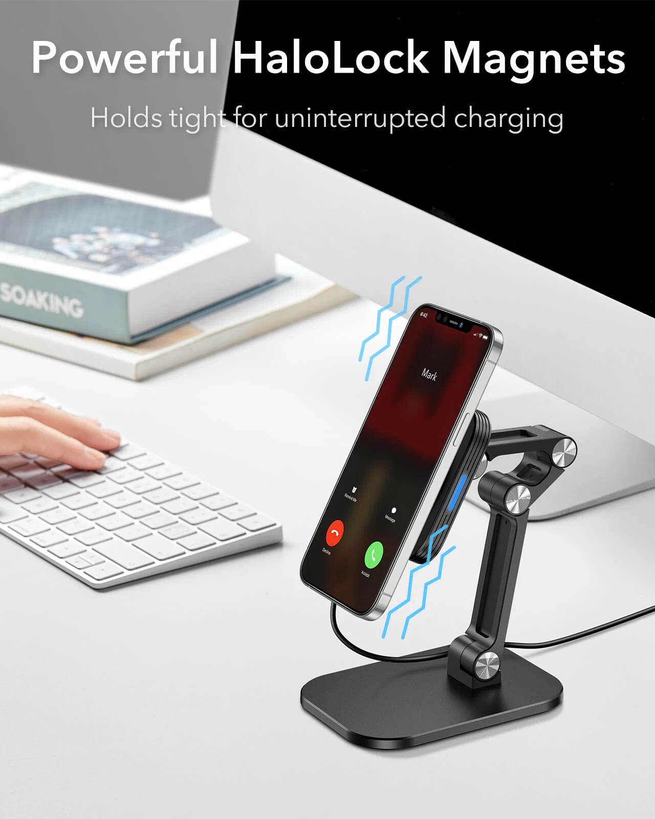 HaloLock™ Adjustable MagSafe Compatible Wireless Charging Stand (Sale)