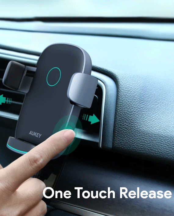 Aukey HD-C52 Navigator Wind II 10W Wireless Charging Phone Mount – Black