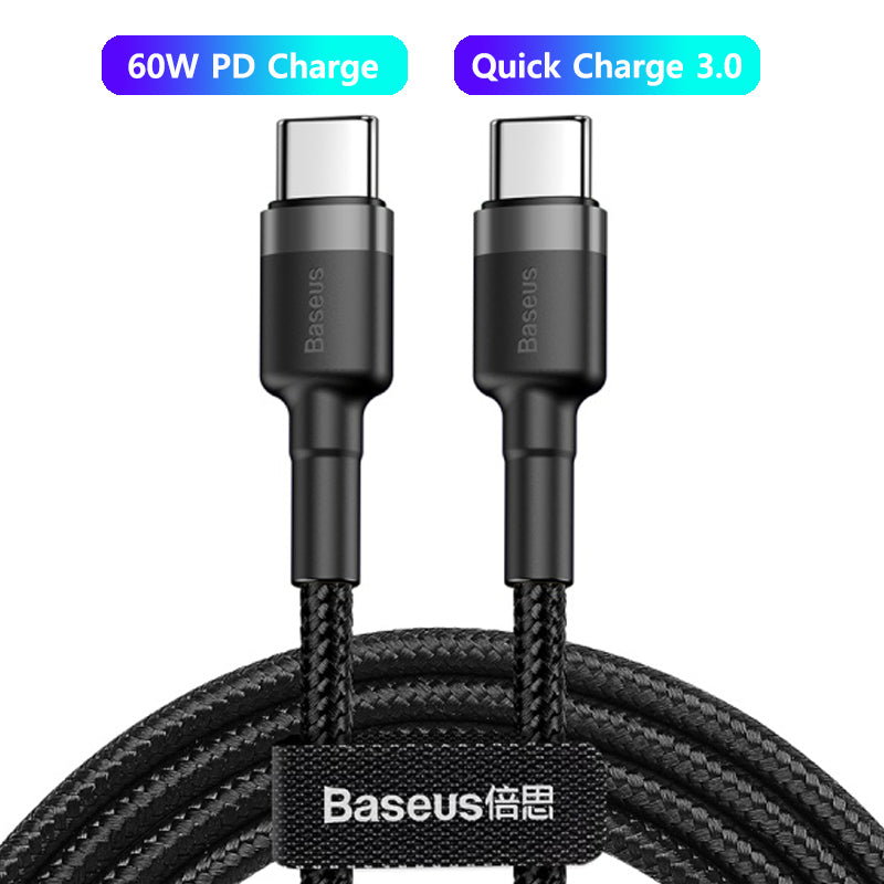 Baseus 100W USB C To USB Type C Cable USBC PD Fast Charging Charger Cord USB-C 5A Type C Cable 2M For Macbook and all new PC