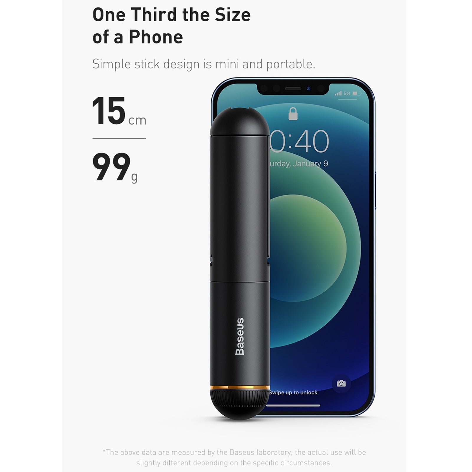 Baseus Mini Bluetooth Folding Selfie Stick Self Timer Rod Black