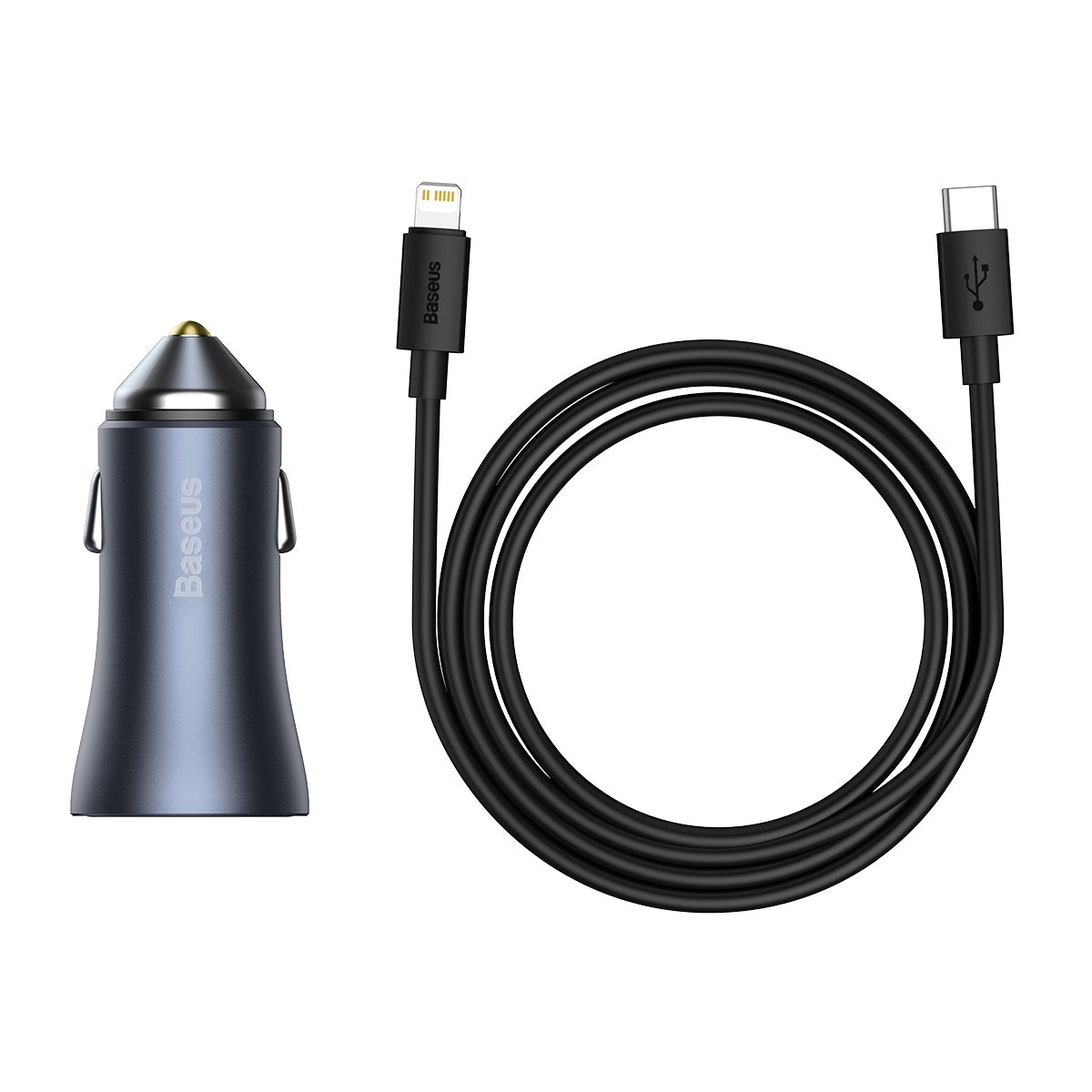 BASEUS  40W USB&USB-C   Type-C Dual Quick Charging Car Charger with Cable