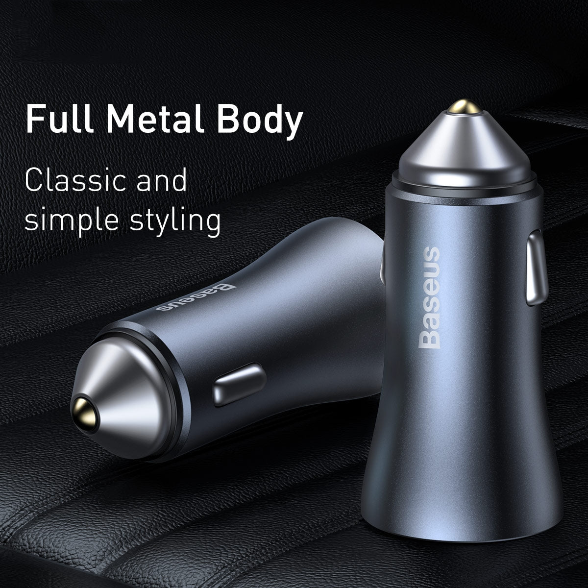 BASEUS  40W USB&USB-C   Type-C Dual Quick Charging Car Charger with Cable