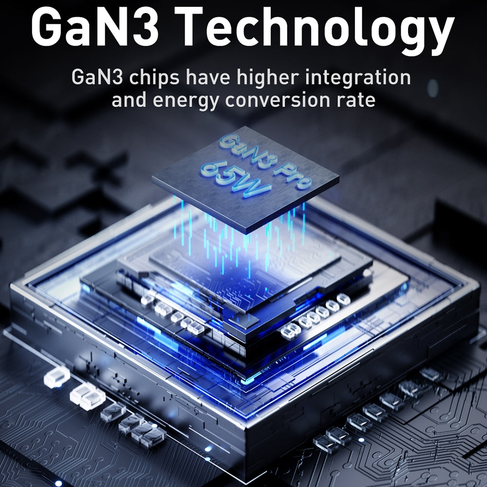 Baseus CCGP070012 GaN3 Pro 65W Dual USB-C   Type-C & USB GaN Fast Charger
