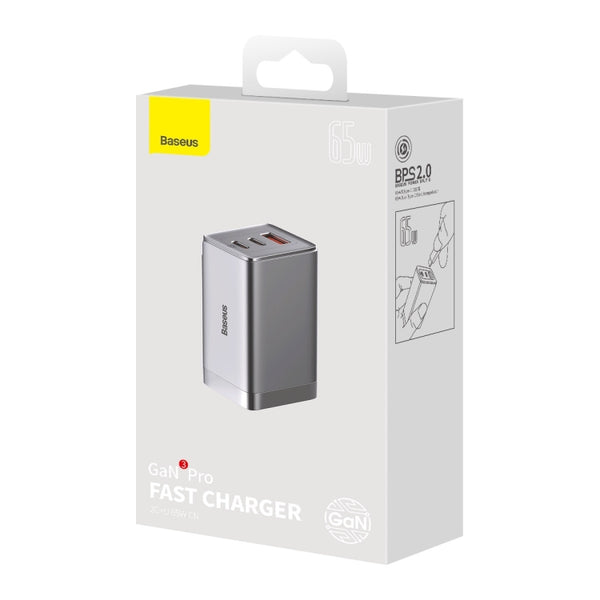 Baseus CCGP070012 GaN3 Pro 65W Dual USB-C   Type-C & USB GaN Fast Charger