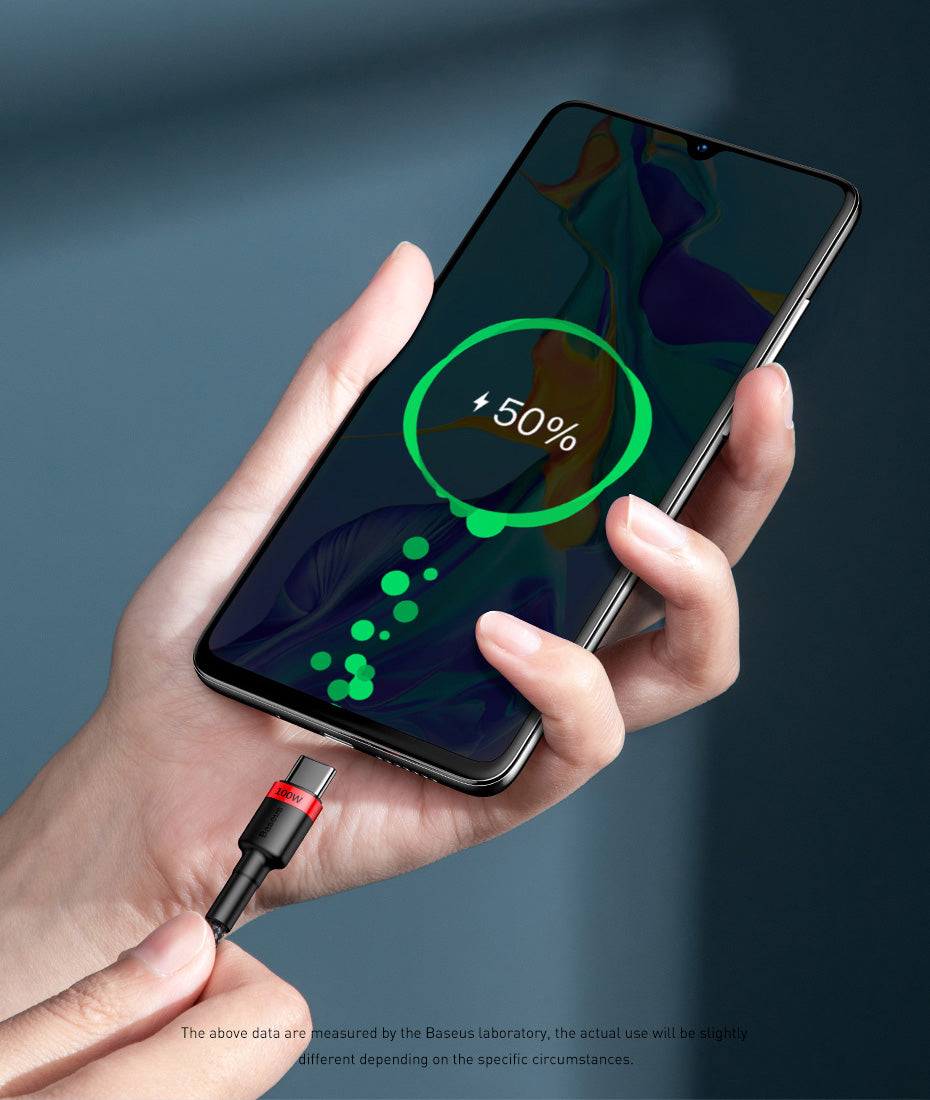 Baseus 100W USB C To USB Type C Cable USBC PD Fast Charging Charger Cord USB-C 5A Type C Cable 2M For Macbook and all new PC