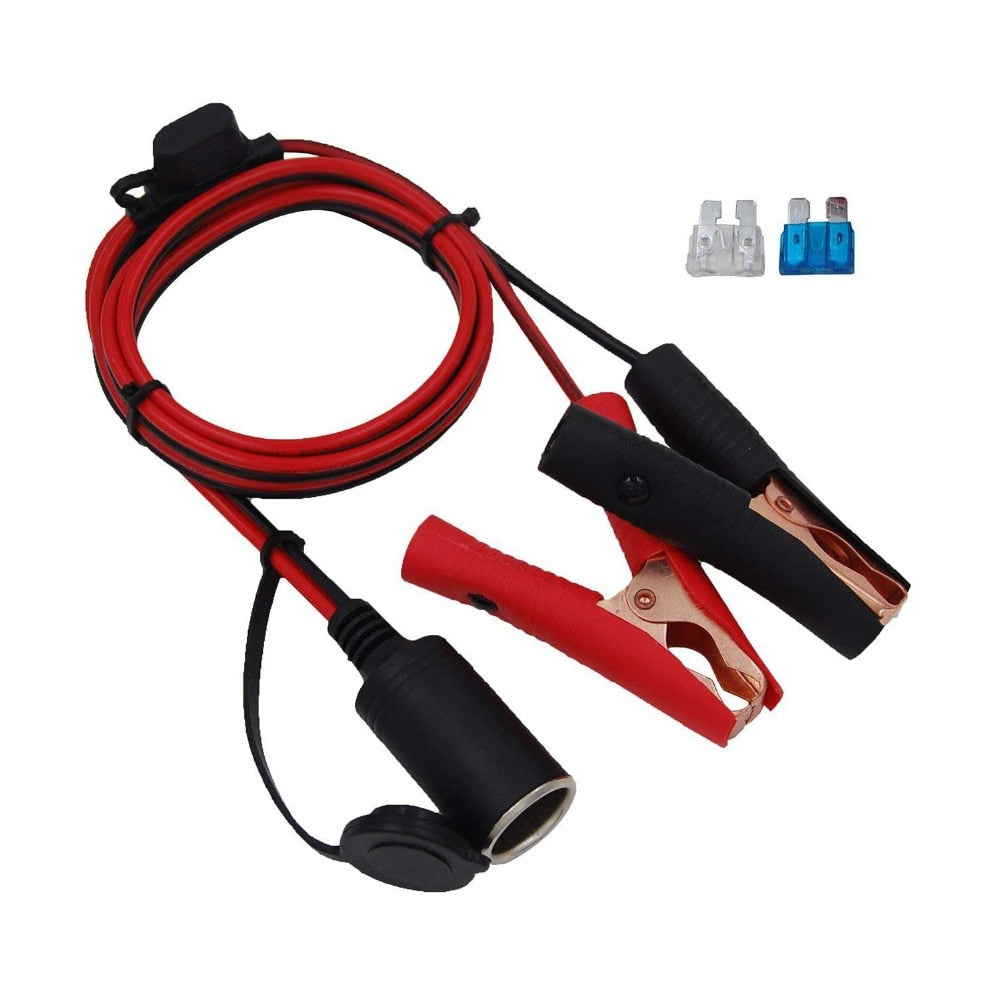 Car Socket Extension Cord Battery Clamp to Lighter Socket