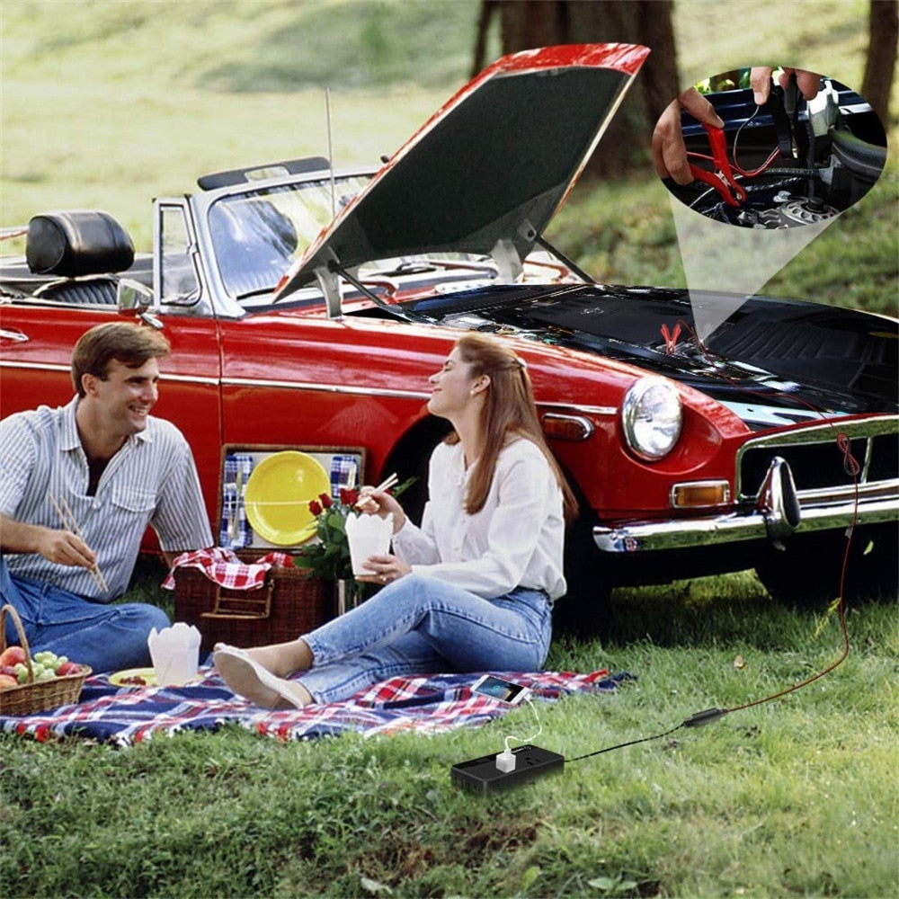 Car Socket Extension Cord Battery Clamp to Lighter Socket