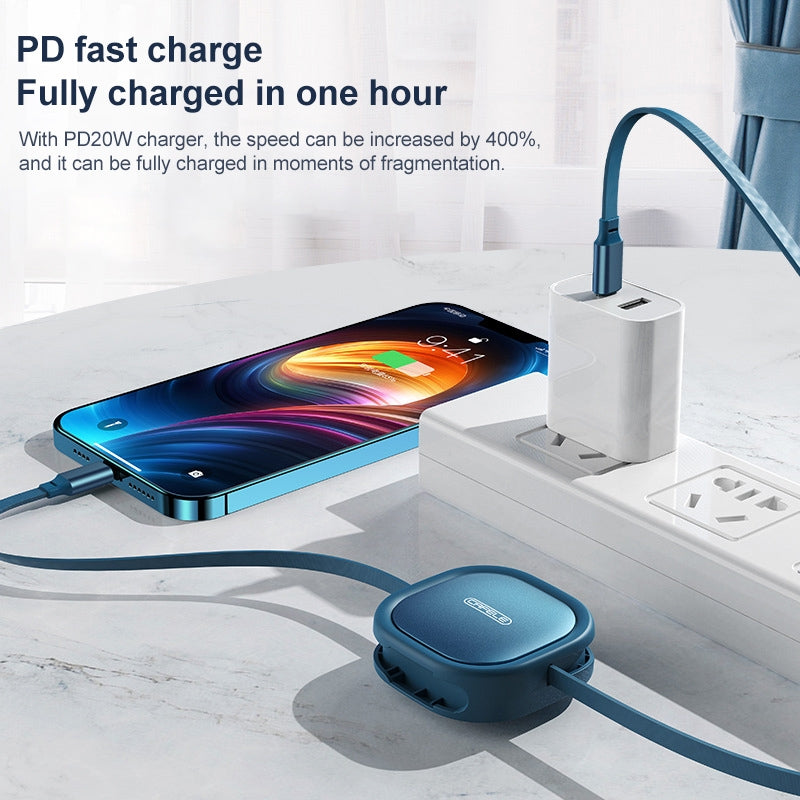 CAFELE 20WPD USB-C to Lightning Cable Retractable Charging Cable