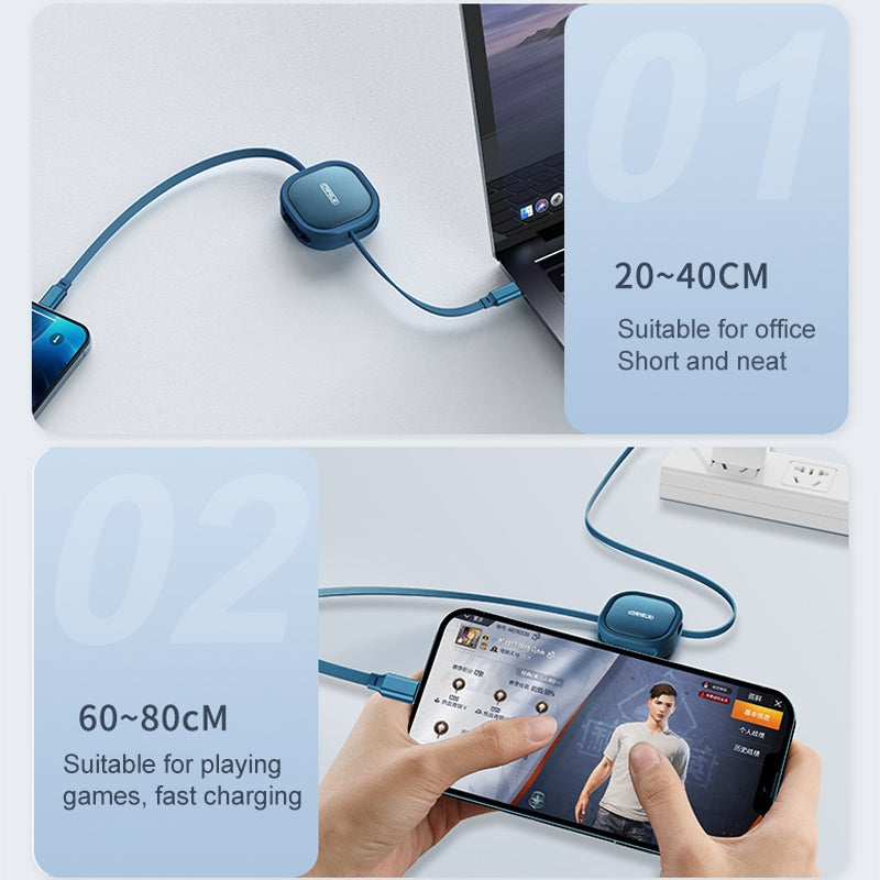 CAFELE 20WPD USB-C to Lightning Cable Retractable Charging Cable