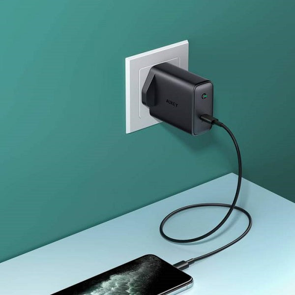 AUKEY WALL CHARGER 60W PD WITH GAN POWER TECH BLACK PA-D4 BK
