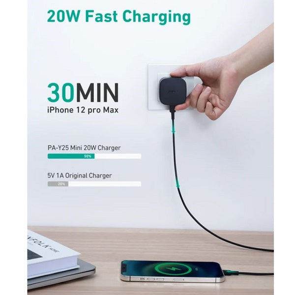 Aukey 20W Single Port PD Charger, Black - PA-Y25 BK