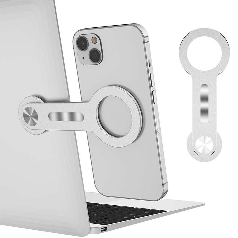 Magsafe Laptop Aluminum Alloy Magnetic Stand With 2 Magnetic Sheet  Silver