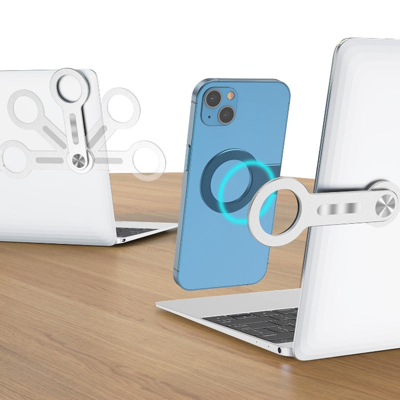 Magsafe Laptop Aluminum Alloy Magnetic Stand With 2 Magnetic Sheet  Silver