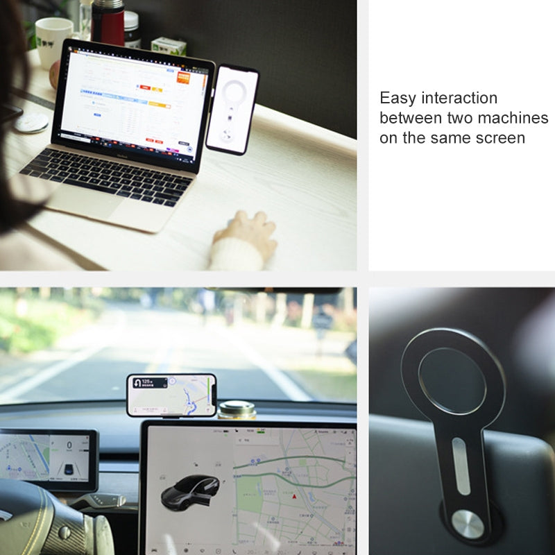 Magsafe Laptop Aluminum Alloy Magnetic Stand With 2 Magnetic Sheet  Silver