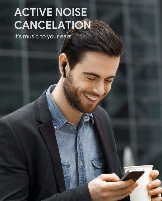 Aukey EP-N5 Hybrid Active Noise Cancelation Wireless Earbuds – Black