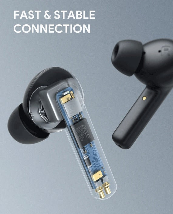 Aukey EP-N5 Hybrid Active Noise Cancelation Wireless Earbuds – Black
