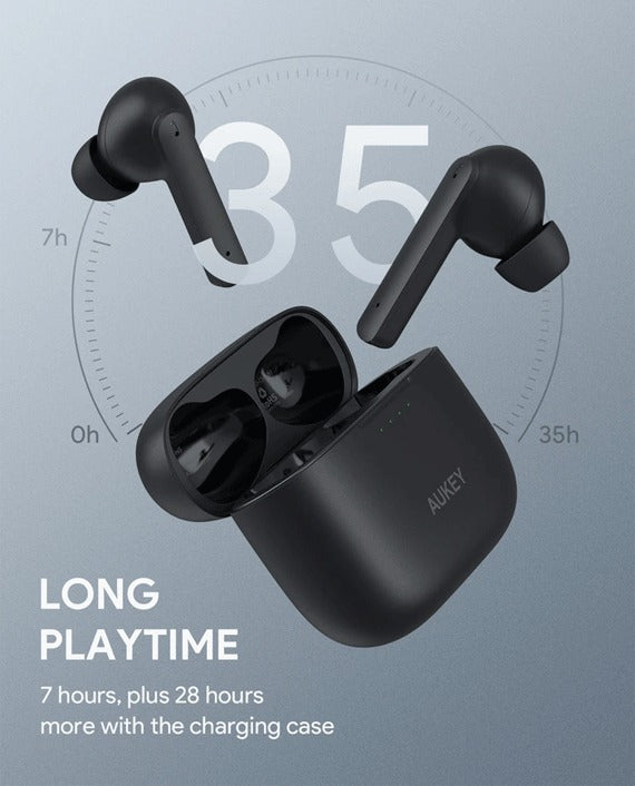 Aukey EP-N5 Hybrid Active Noise Cancelation Wireless Earbuds – Black