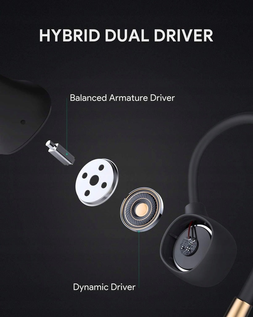 Aukey EP-B80 Hybrid Dual-Driver Wireless Earbuds Grey (AKY-SHS-EPB80-GRY)