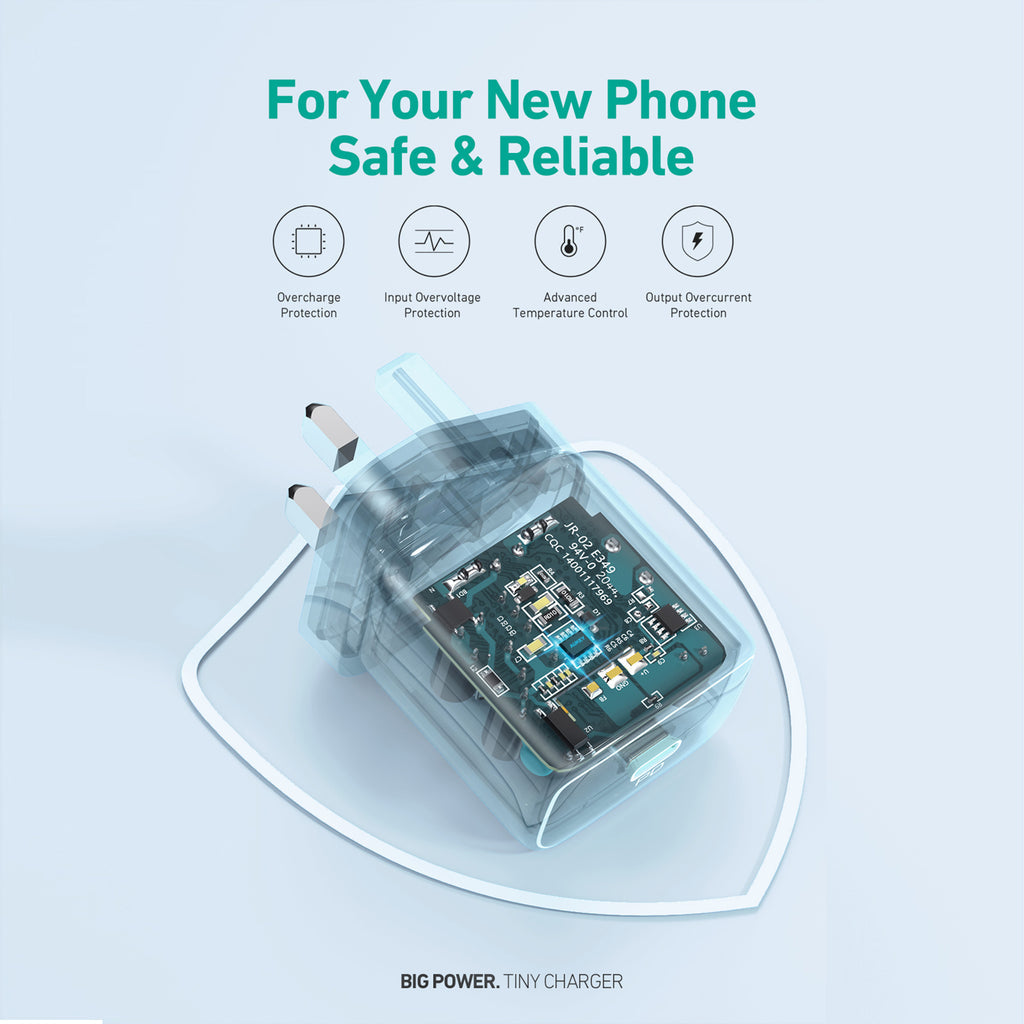 Aukey PA-R1A 25W Power Delivery Minima Nano Wall Charger With USB-C to USB-C Cable