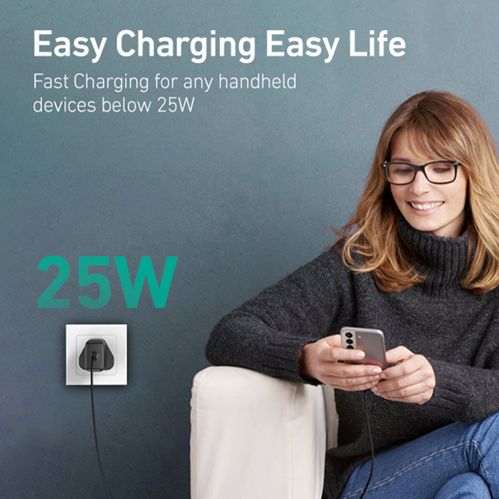Aukey PA-R1A 25W Power Delivery Minima Nano Wall Charger With USB-C to USB-C Cable