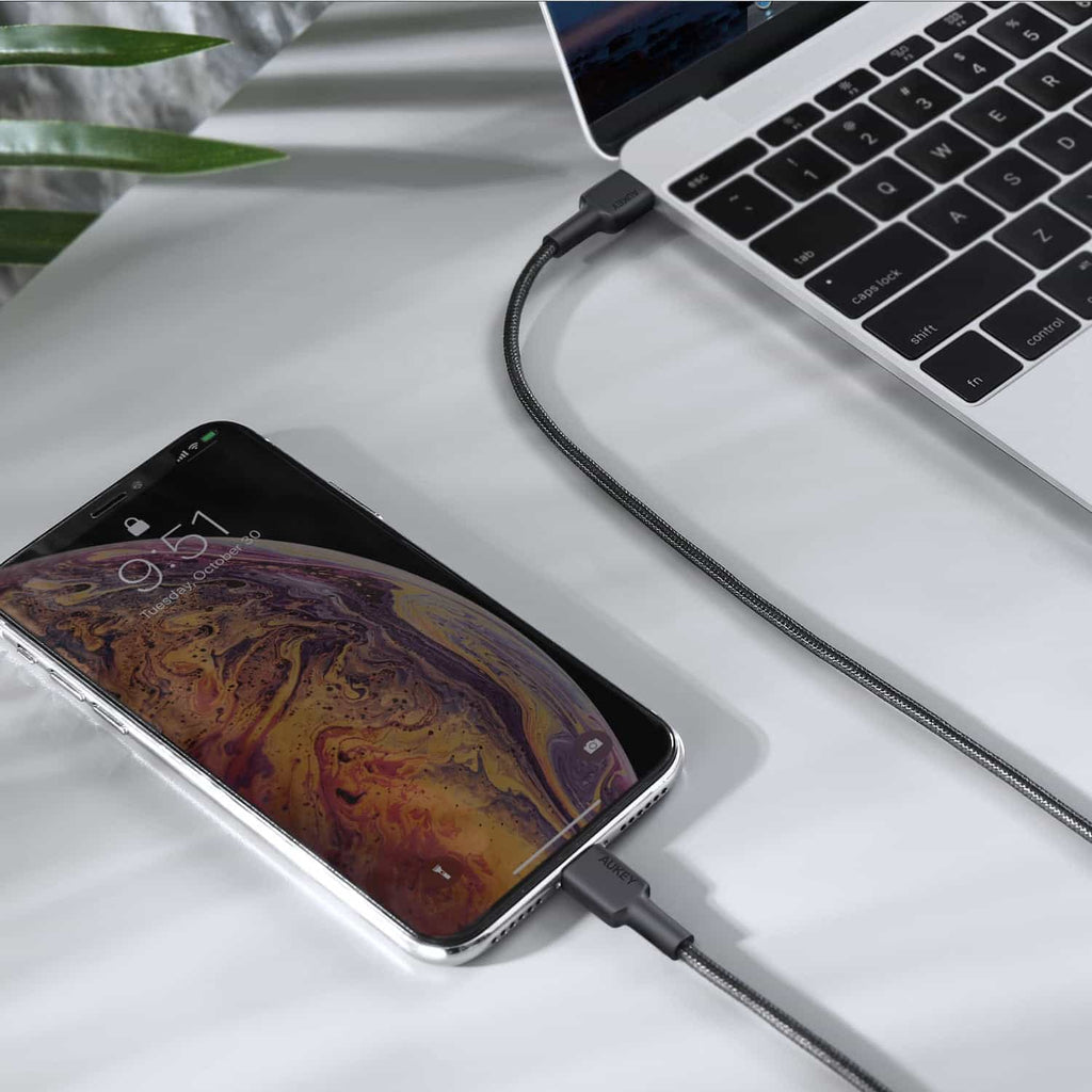 AUKEY CB-CL3 MFI Braided Nylon USB C To Lightning Cable